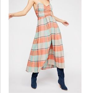 Free People Donna plaid maxi dress XS